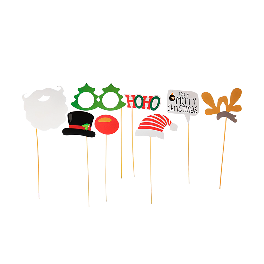 Selfie fun sticks kerst 8-delig