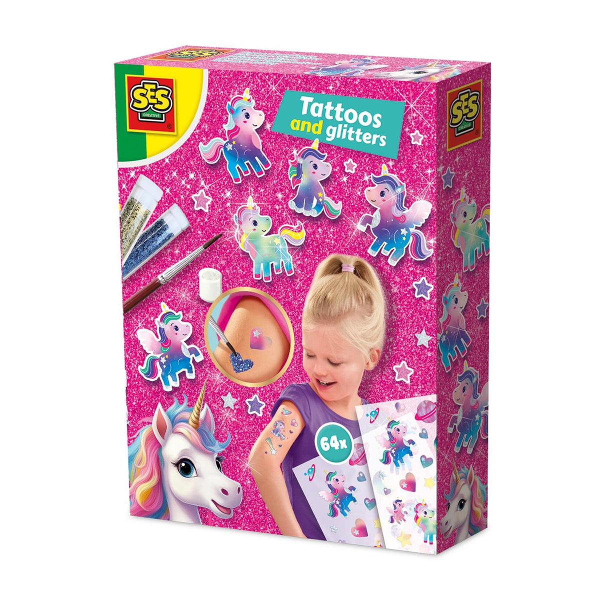 Ses enhjørning - tatoveringer og glitter
