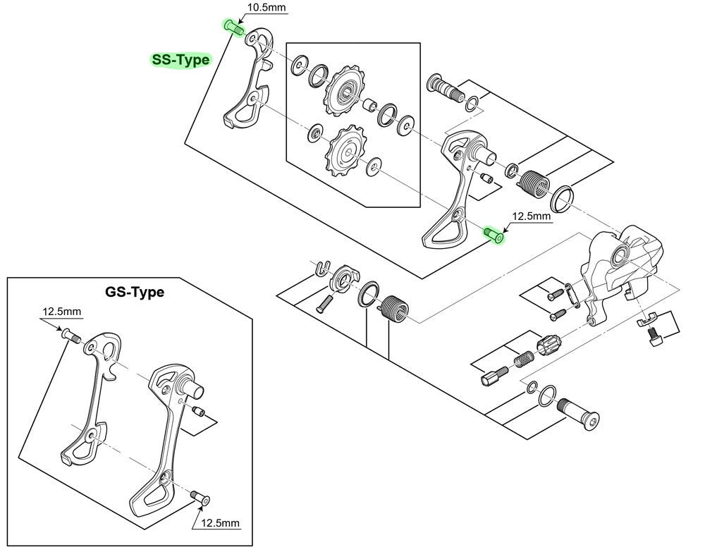 Shimano guide pully bolte til rd-6700-ss