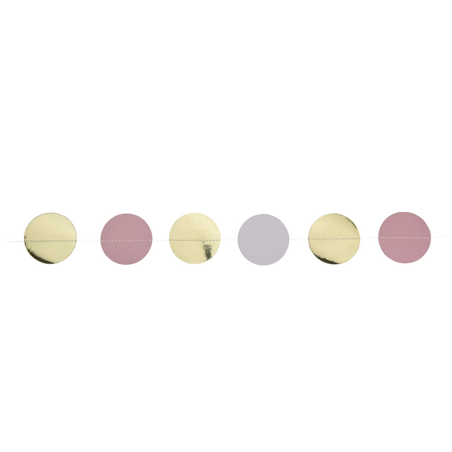 Slinger confetti roze wit goud 200cm 2 stuks