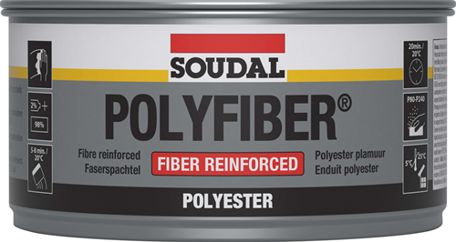 Soudal polyfiber | polyester kit | 250 gram | grå | 30101 - 103431
