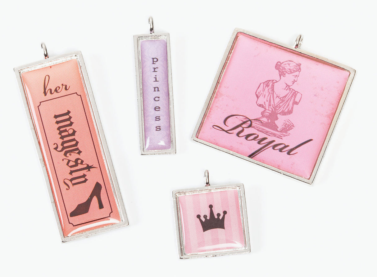 Darice • signeret forseglet huskede charms prinsesse assorteret 4 stk
