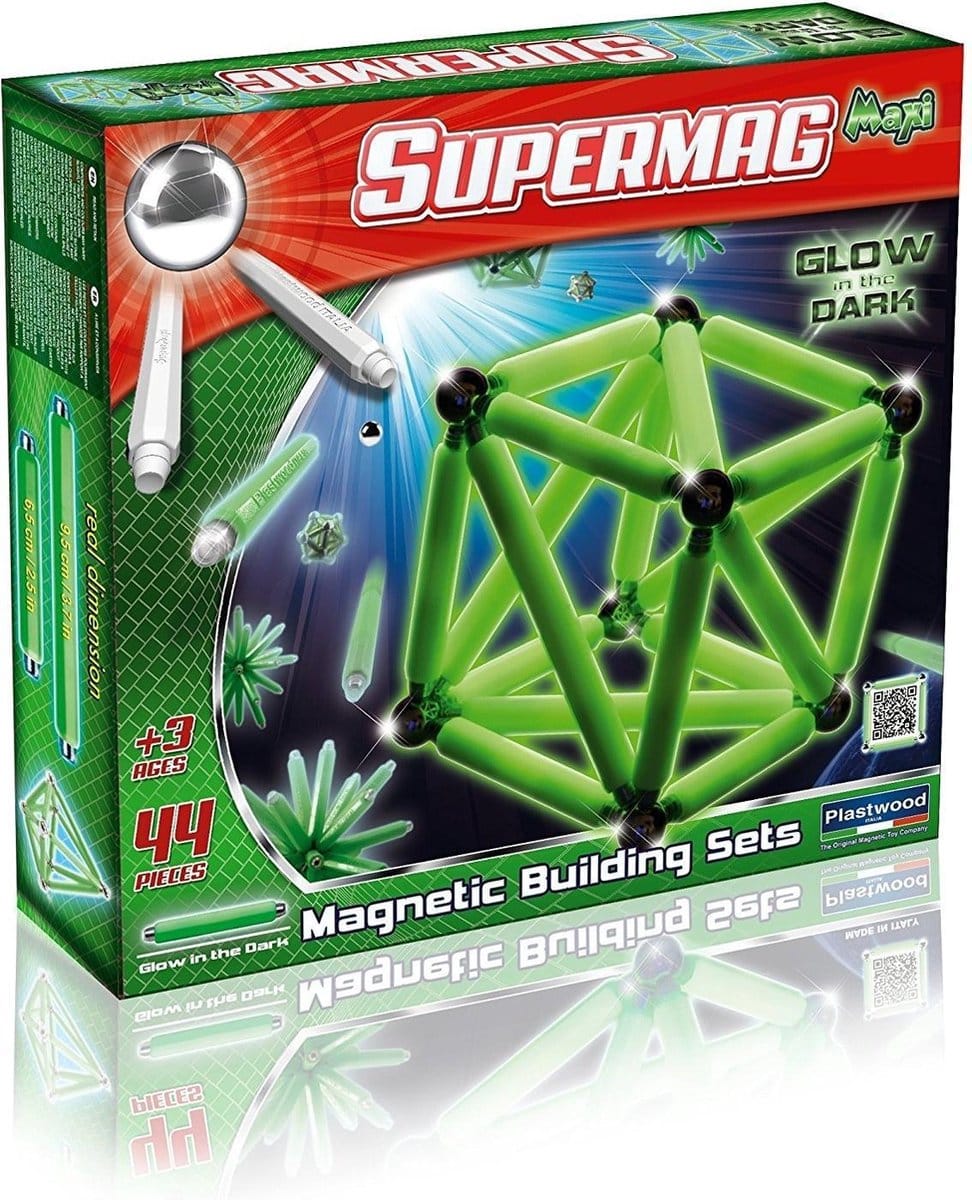 Selecta supermag - maxi glød 44 dele magnetsæt