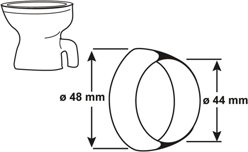 Cornat udendørs tilslutning toilet 44mm 48mm - t360299