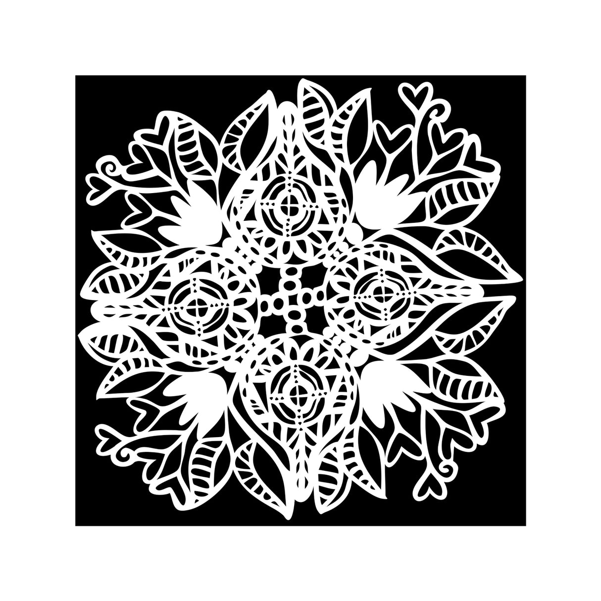 Håndværkerens værksted • skabelon 15x15cm hjertefuld blomst