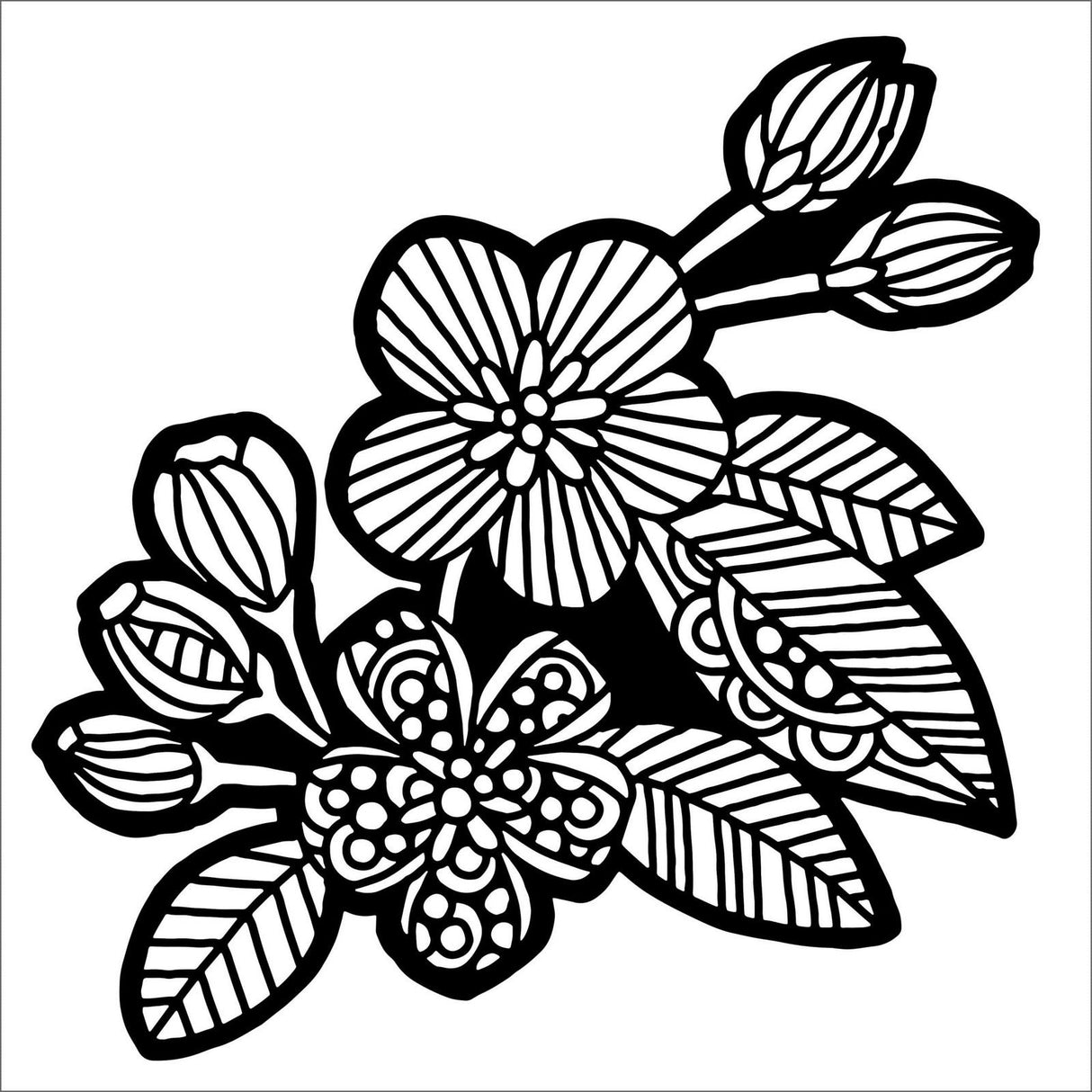 Håndværkerens værksted • stencil æbleblomst 30,5x30,5cm