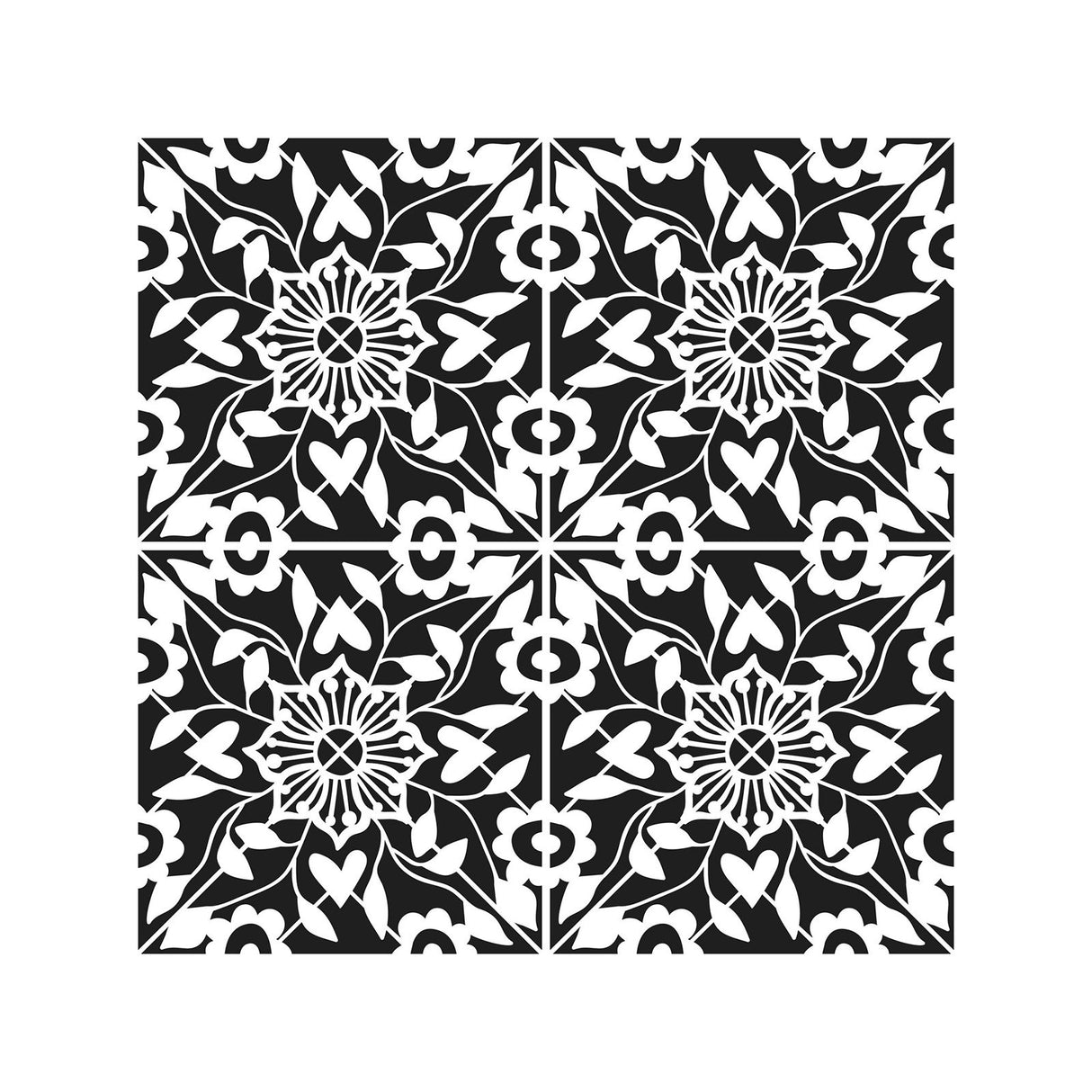 Håndværkerens værksted • stencil florish flise 30,5x30,5cm