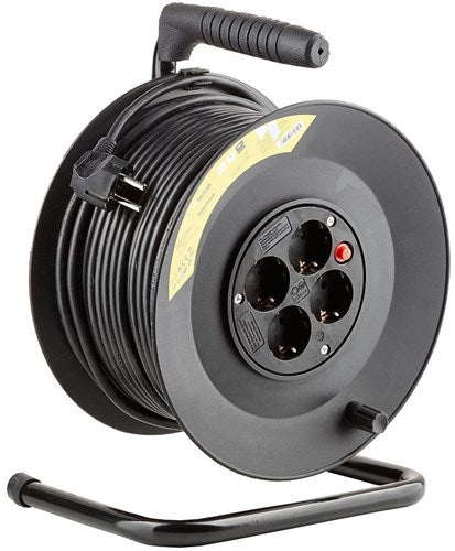 Technik kabeltromle h05 3x1,5qmm 50m sort - 1167274