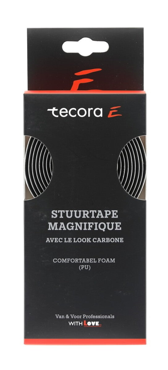 Buzaglo tecora e styrtape magnifique carbon-look, ø2,5x30 mm, 2m, hvid
