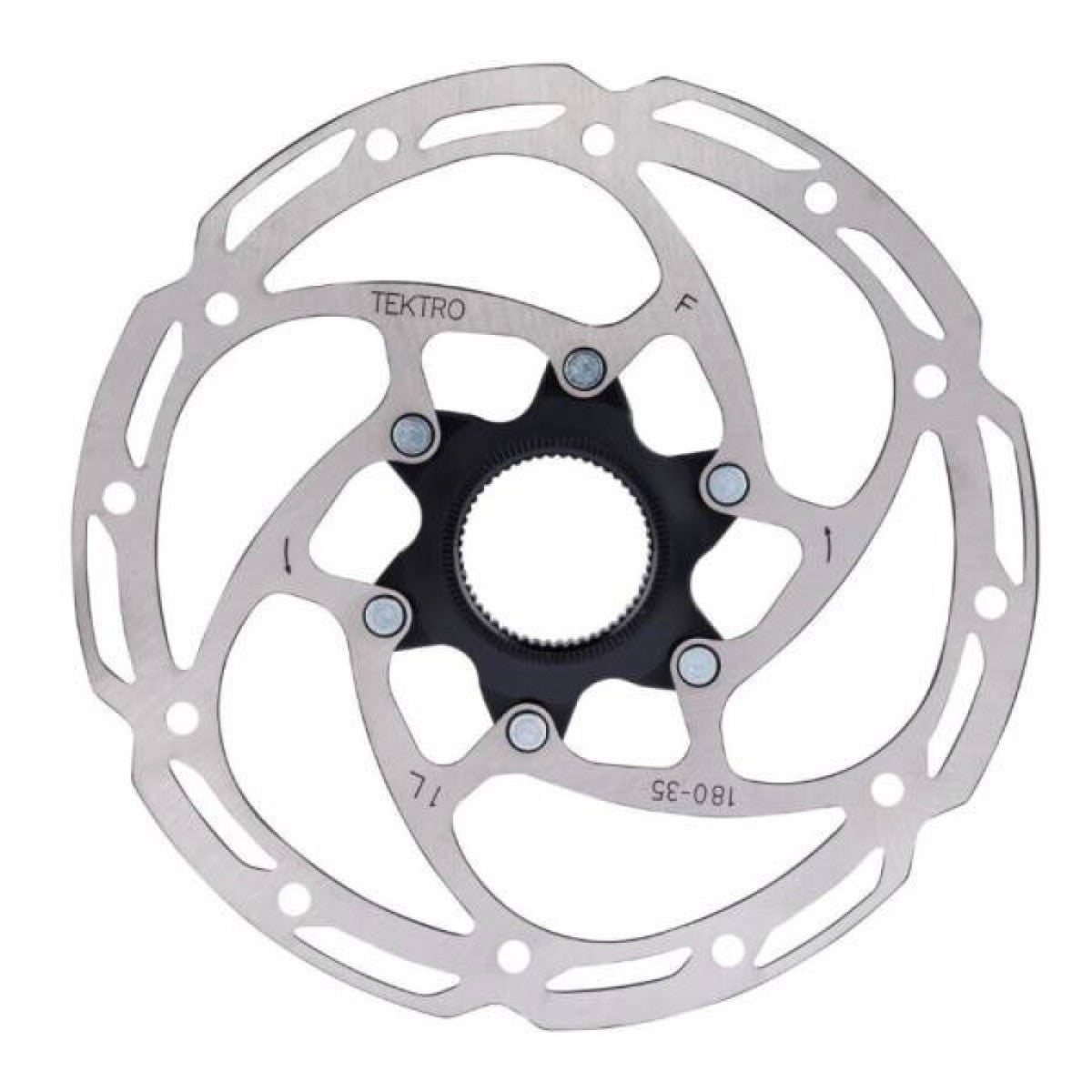 Tektro skivebremse rotor tr180-35 ø180mm, centerlock, sølv