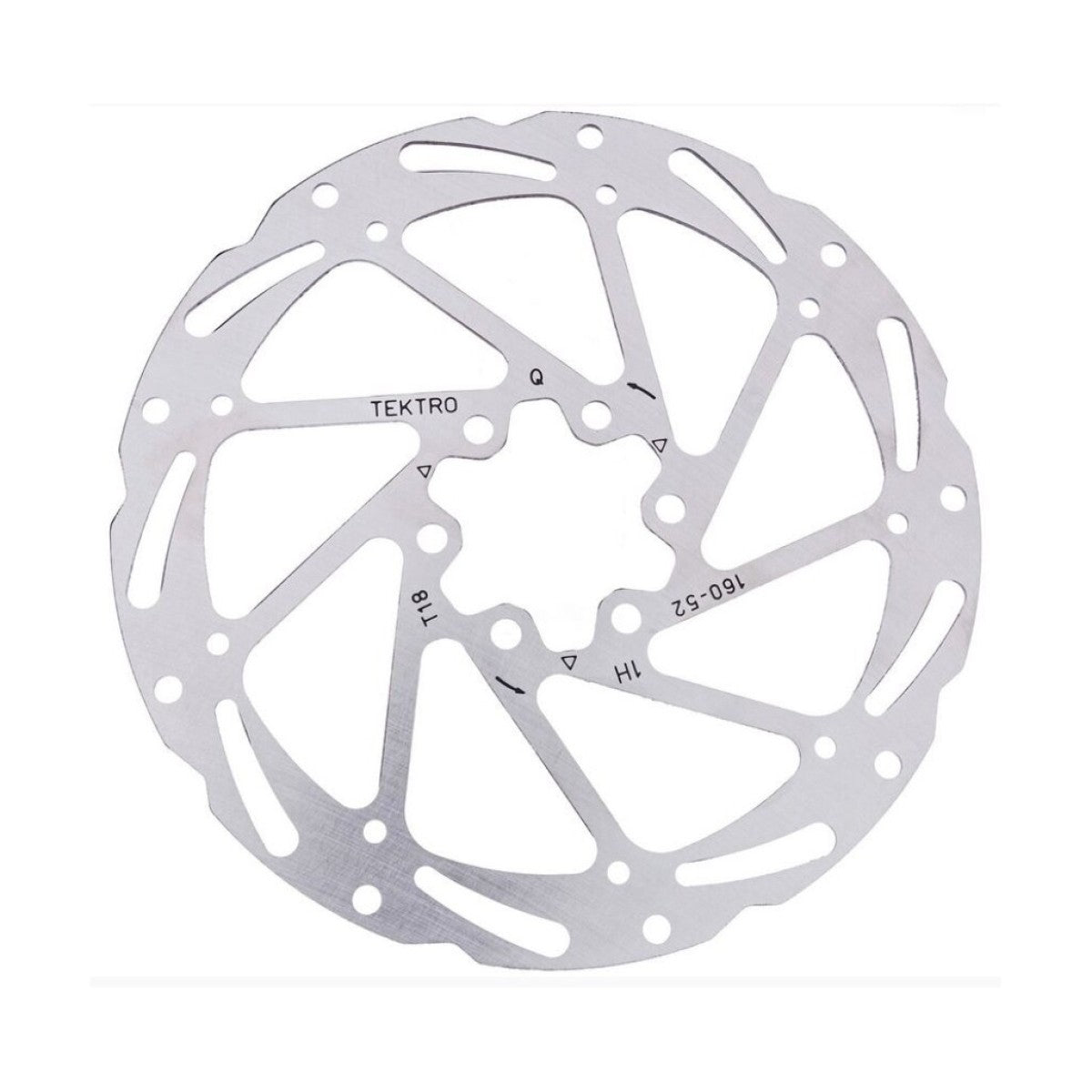 Tektro skivebremse rotor tr180-52 ø180x1,85mm, sølv