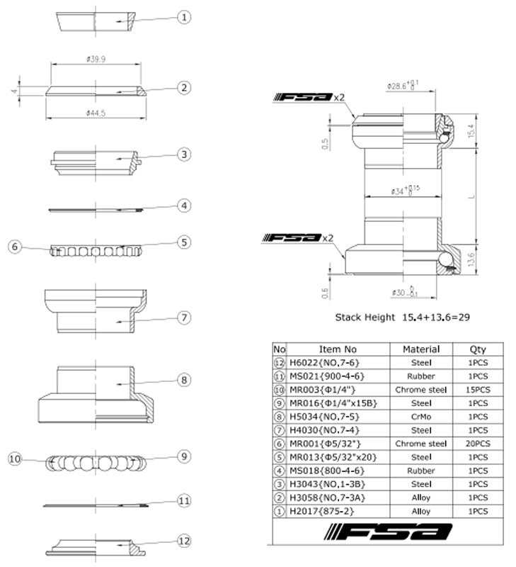 Fsa grisen 1 1 8 headset