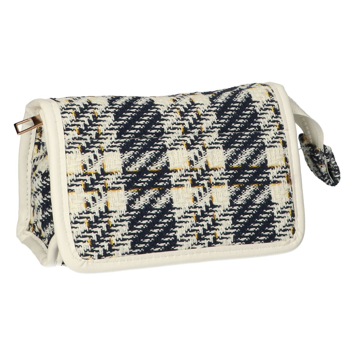 Rejsespejltaske tweed ternet 16,5x11cm