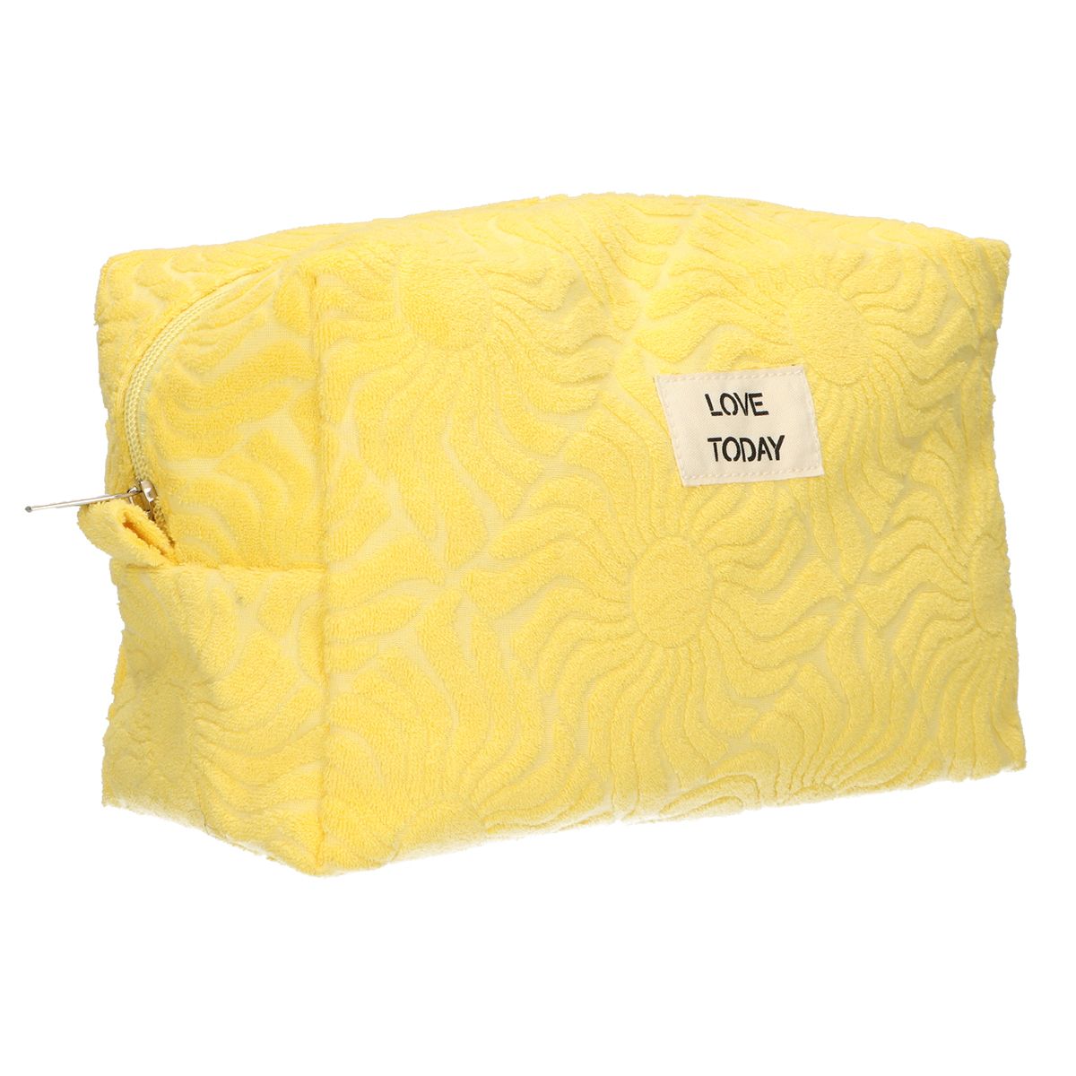 Traveller toilettas badstof sunny geel 21,5cm x 19cm