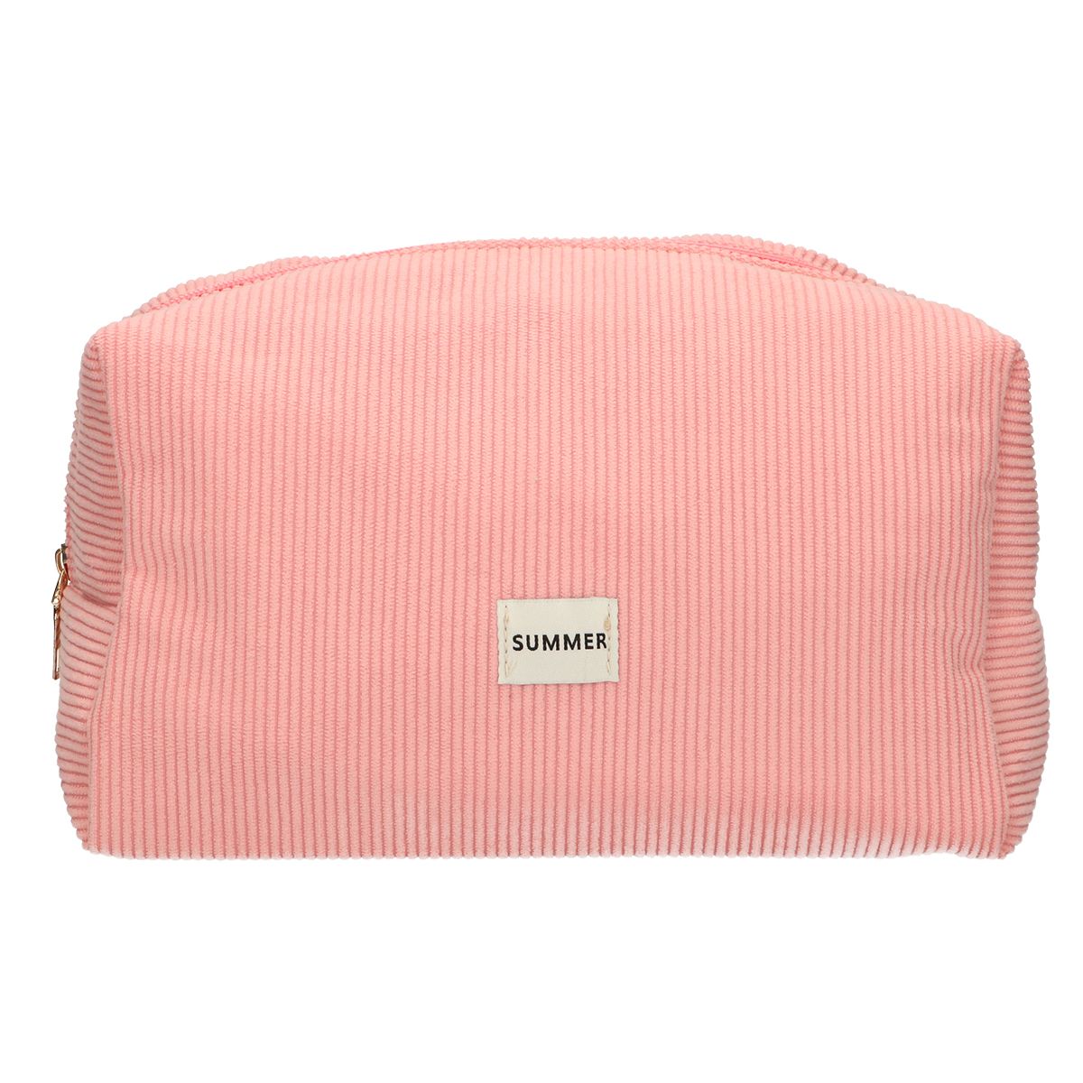 Traveller toilettas rib waterdicht roze 24,5cm x 18,5cm