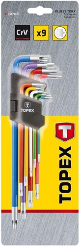 Topex tx nøglesæt torx 9 dele langt - 6479045
