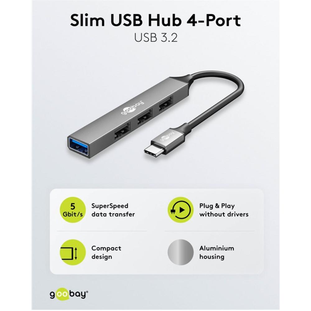 Imp usb c til en hub - 4 porte
