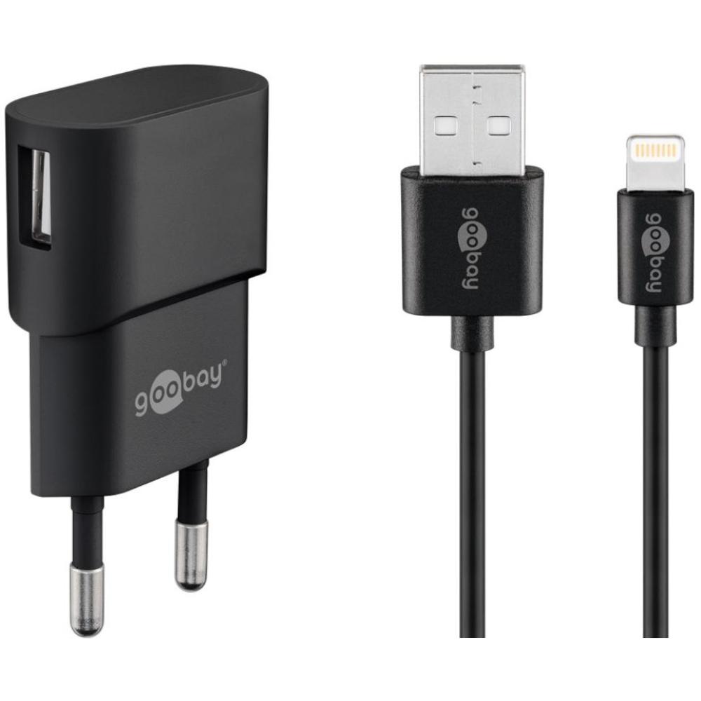 USB-A oplader + lightning kabel