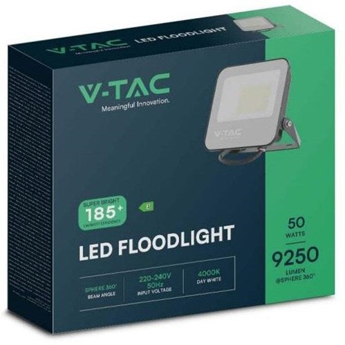 V-tac LED byggelampe 50w 6500k sort - høj lumen - 9332055