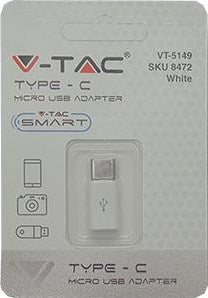 V-tac USB-C til mikro USB-adapter hvid - 9520110