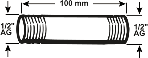 Cornat galva rørnippel mm 1 2 100mm (530) - vfb5301210