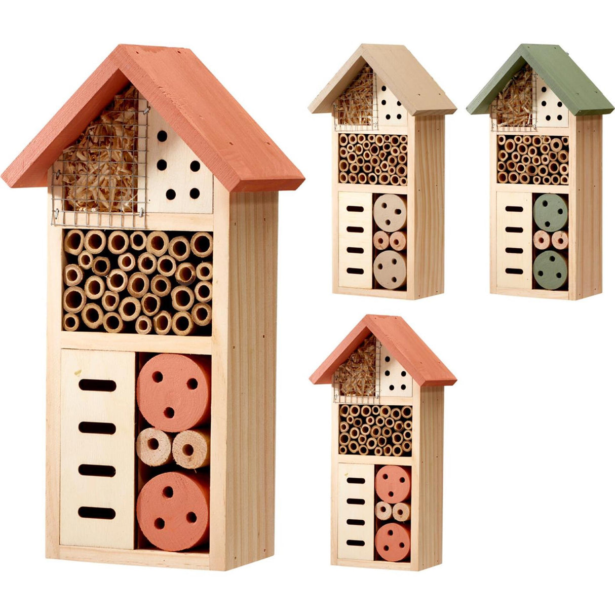 Pro garden insectenhotel 13x8,5x26cm 3 assorti