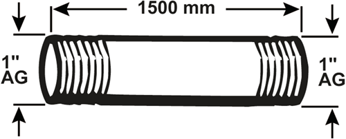 Cornat galvarør mm 1'' 1500mm (530) - vzs5301150
