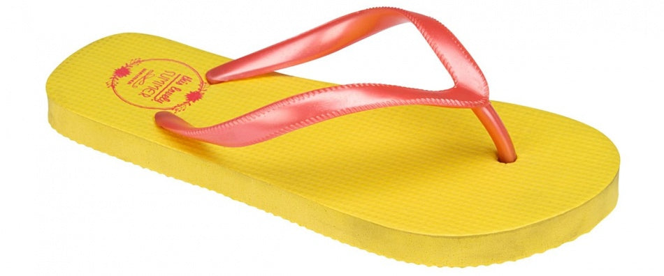 Waia flip flops junior print gul lyserød størrelse 34