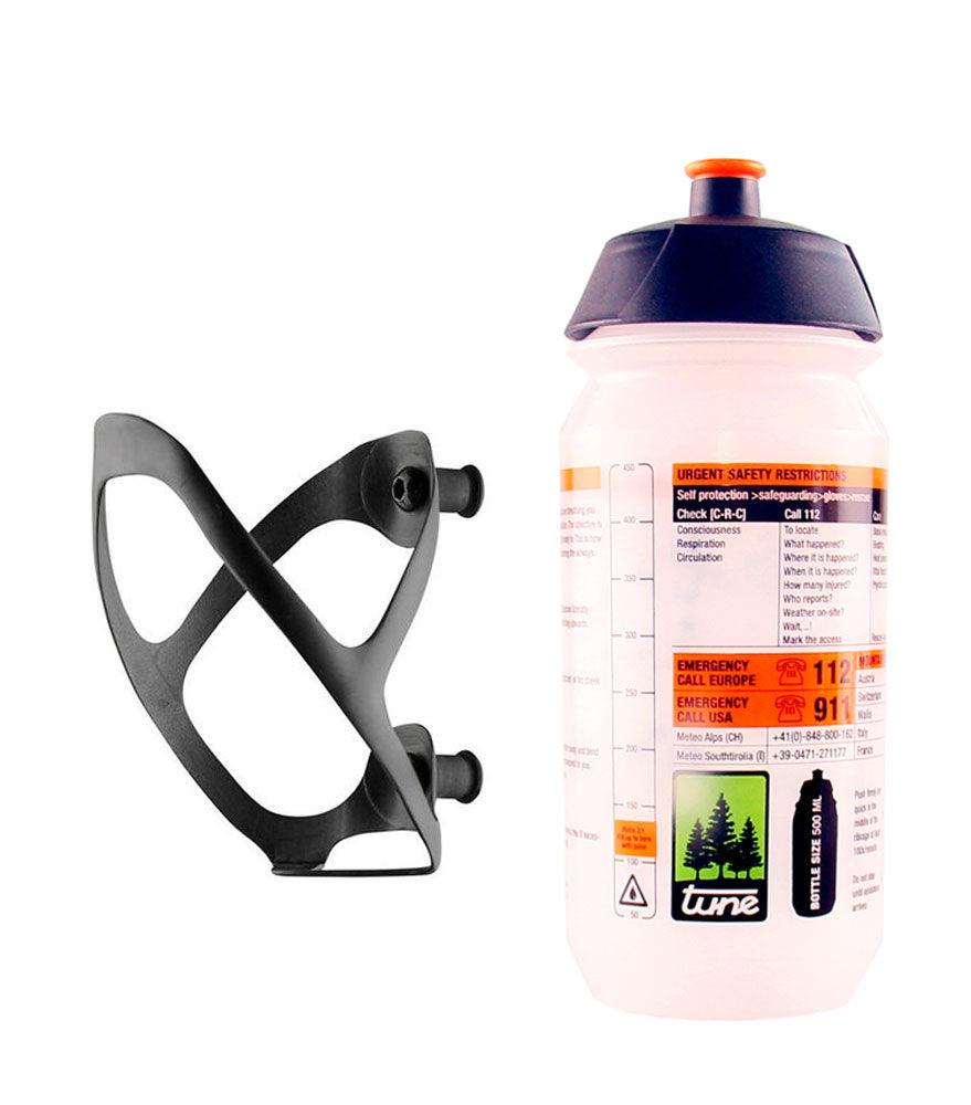Tune flaskebur wasserträger 2.0 carbon + flaske 500ml