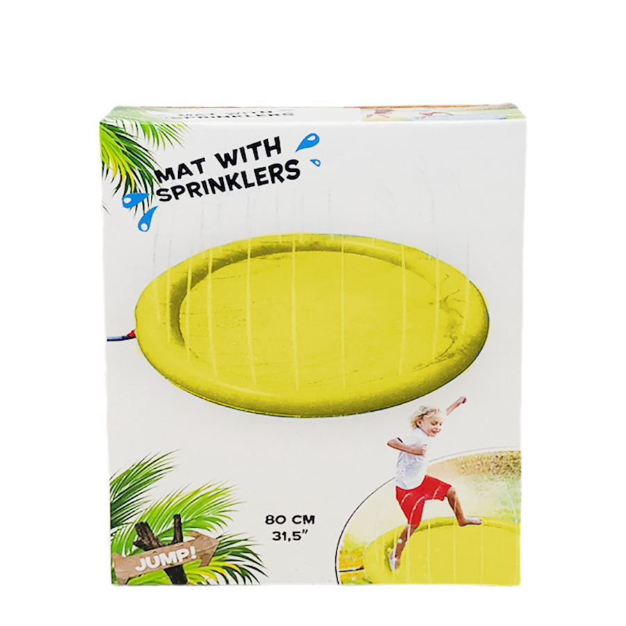 Watermat met sprinkler geel ø 80 cm