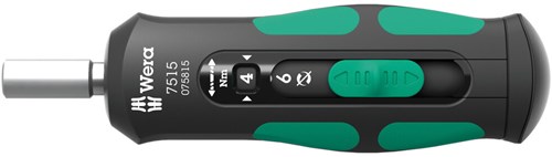 Wera 7515 Kraftform momentskruetrækker med sikker momenthastighed (sort grøn, 2-6 nm)