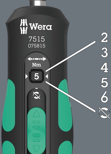 Wera 7515 Kraftform momentskruetrækker med sikker momenthastighed (sort grøn, 2-6 nm)