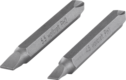 Wolfcraft dobbelt bits | solid | ph slot | l65mm | 2 stk - 2407000