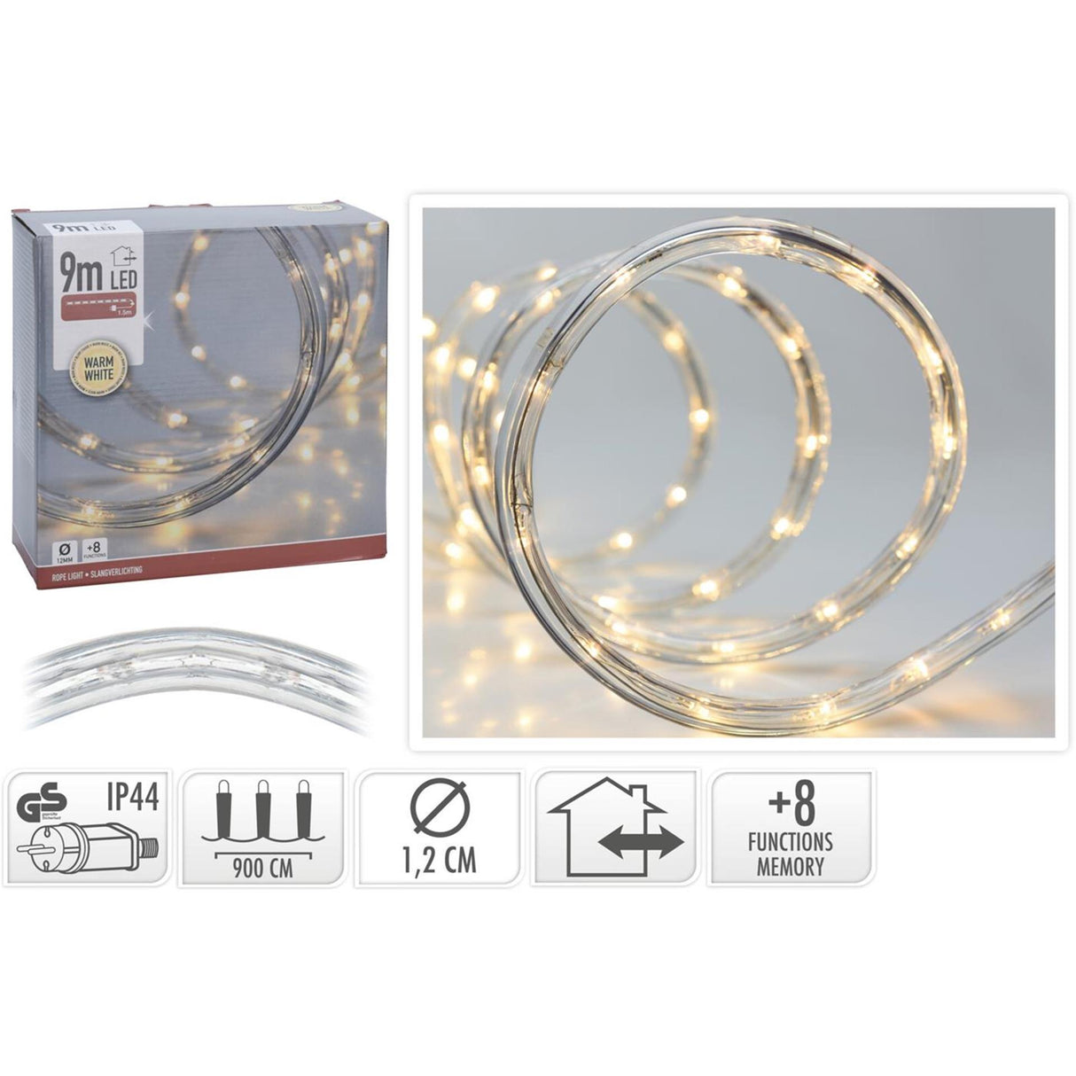 Slangverlichting led 9m warmwit