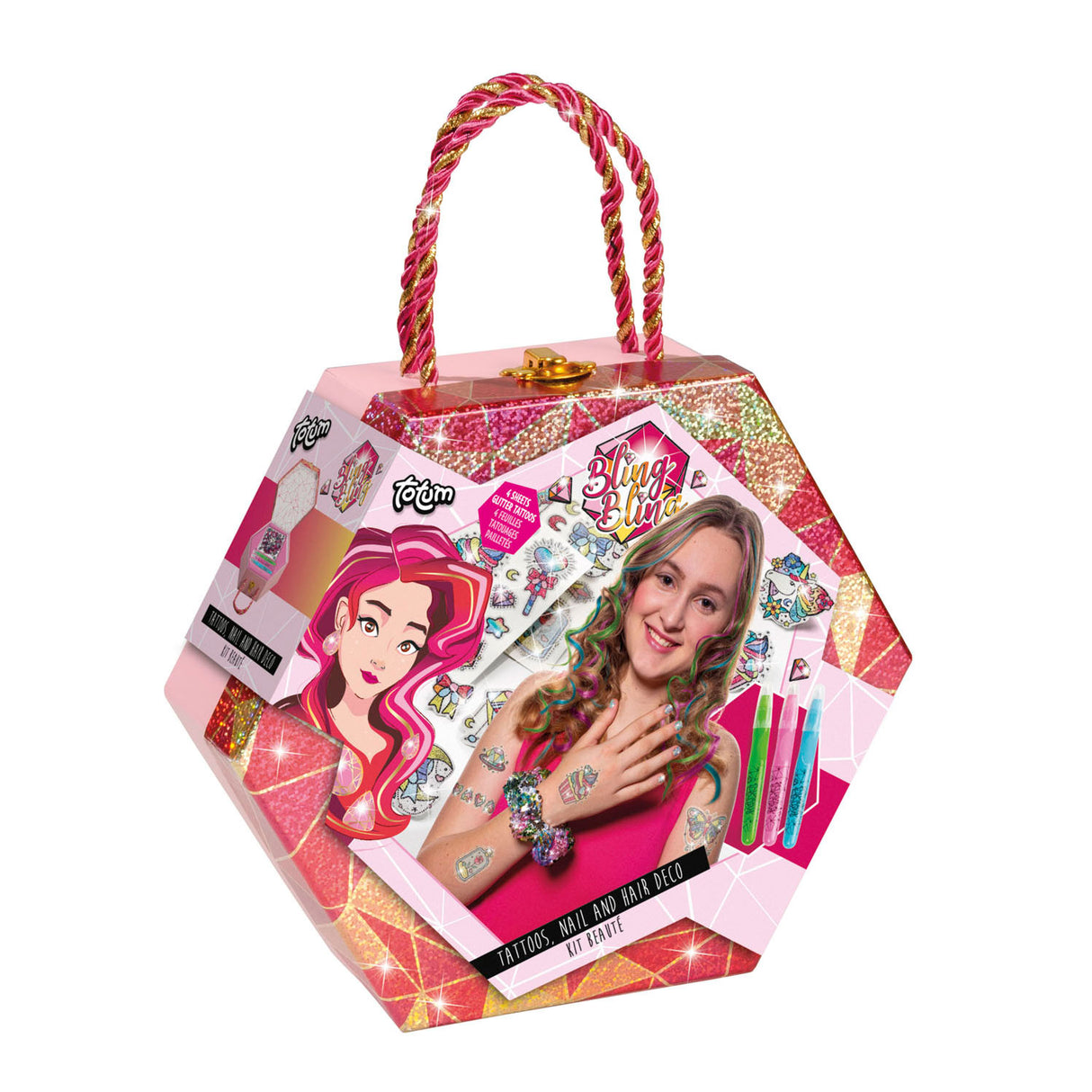 Totum bling bling hår kridt og glitter tatoveringer