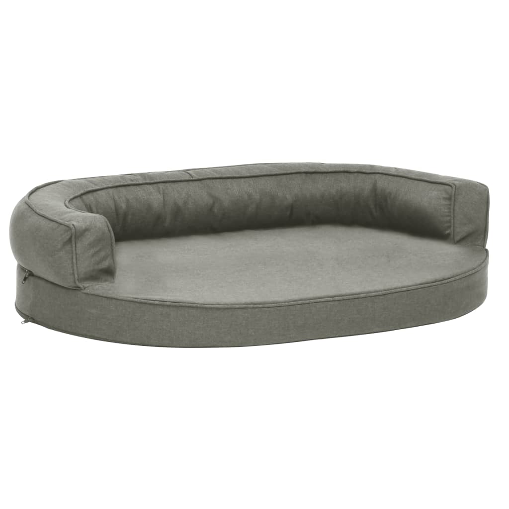 Vidaxl Dog Bed Ergonomic Linen-Look 75x53 cm grå