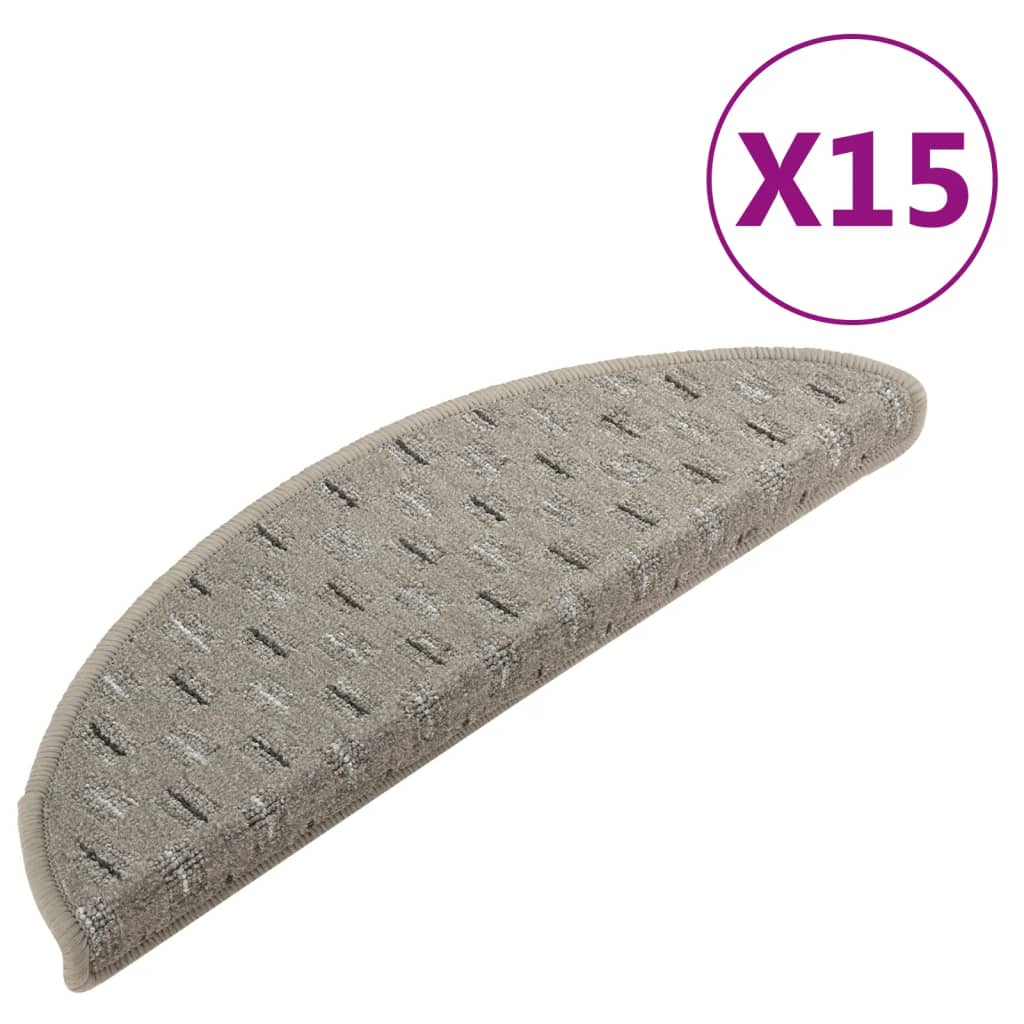Vidaxl Stair Mats 15 St 56x17x3 cm grå