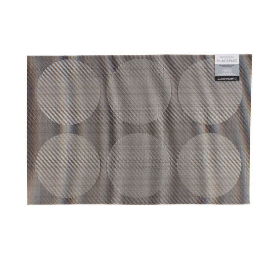 Kitchenclet placemat 30 x 45 cm PVC polyester sølvgrå