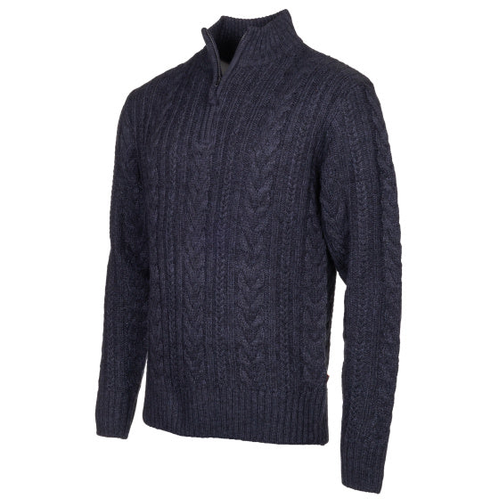 Life Line Marcel Sweater Knit Half Zip Mænd mørkeblå størrelse XXL