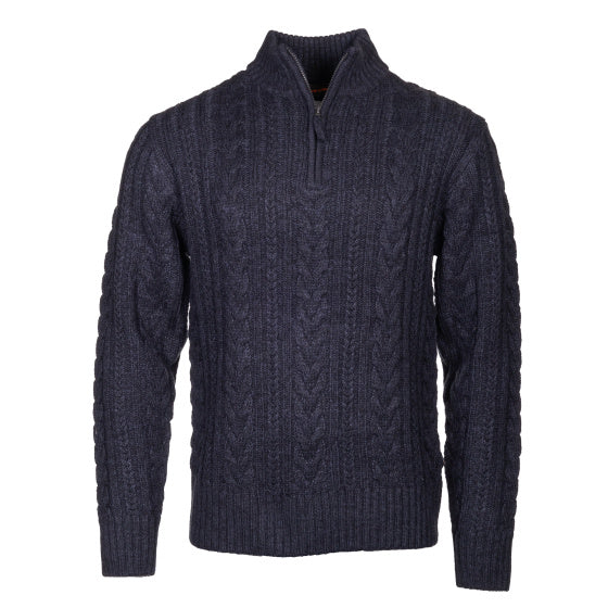 Life Line Marcel Sweater Knit Half Zip Mænd mørkeblå størrelse XXL