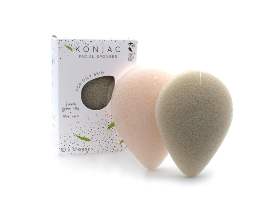 Ugle Bee Konjac ansigtsvampe Fabel hud 2 stykker