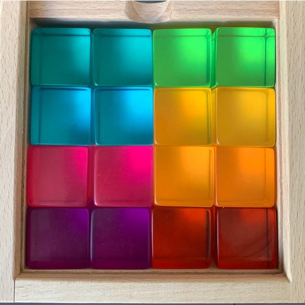Papoose legetøj papoose legetøj lyse lucite terninger 16 pc