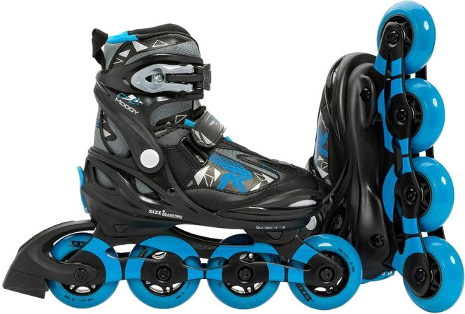 Roces inline skøjter Moody Tif 82A sort blå størrelse 30-35