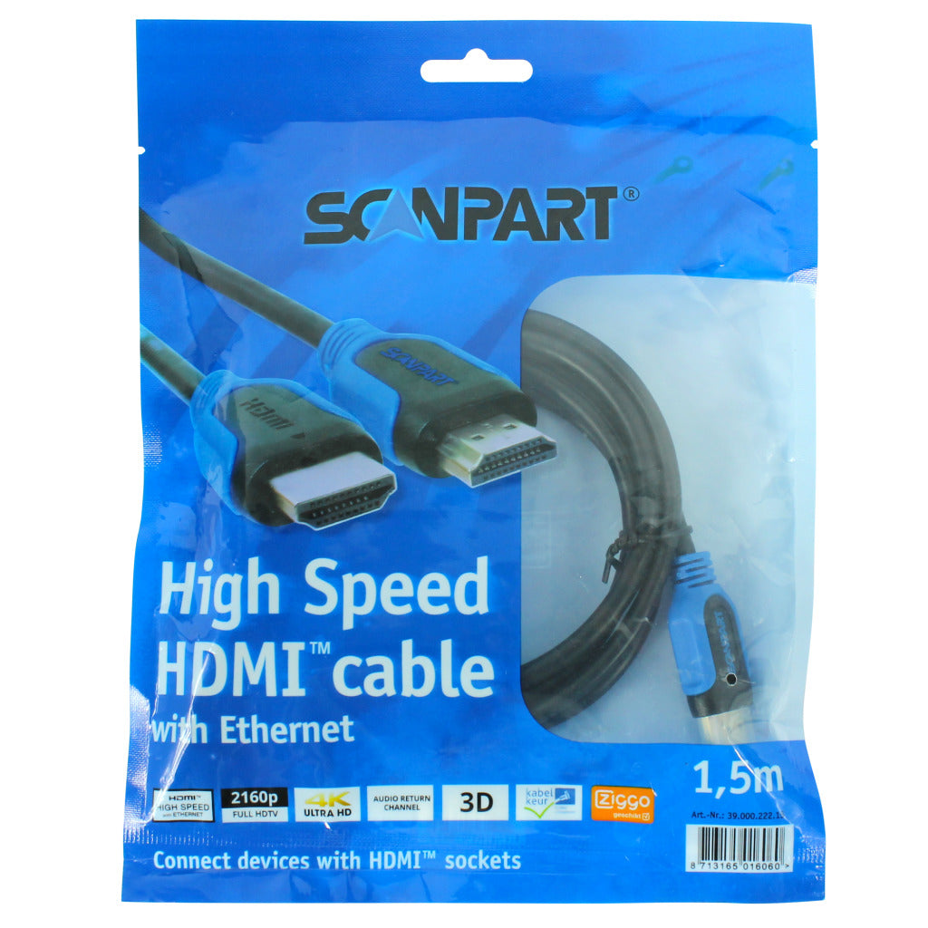 Scanpart HDMI kabel blå 1,5m