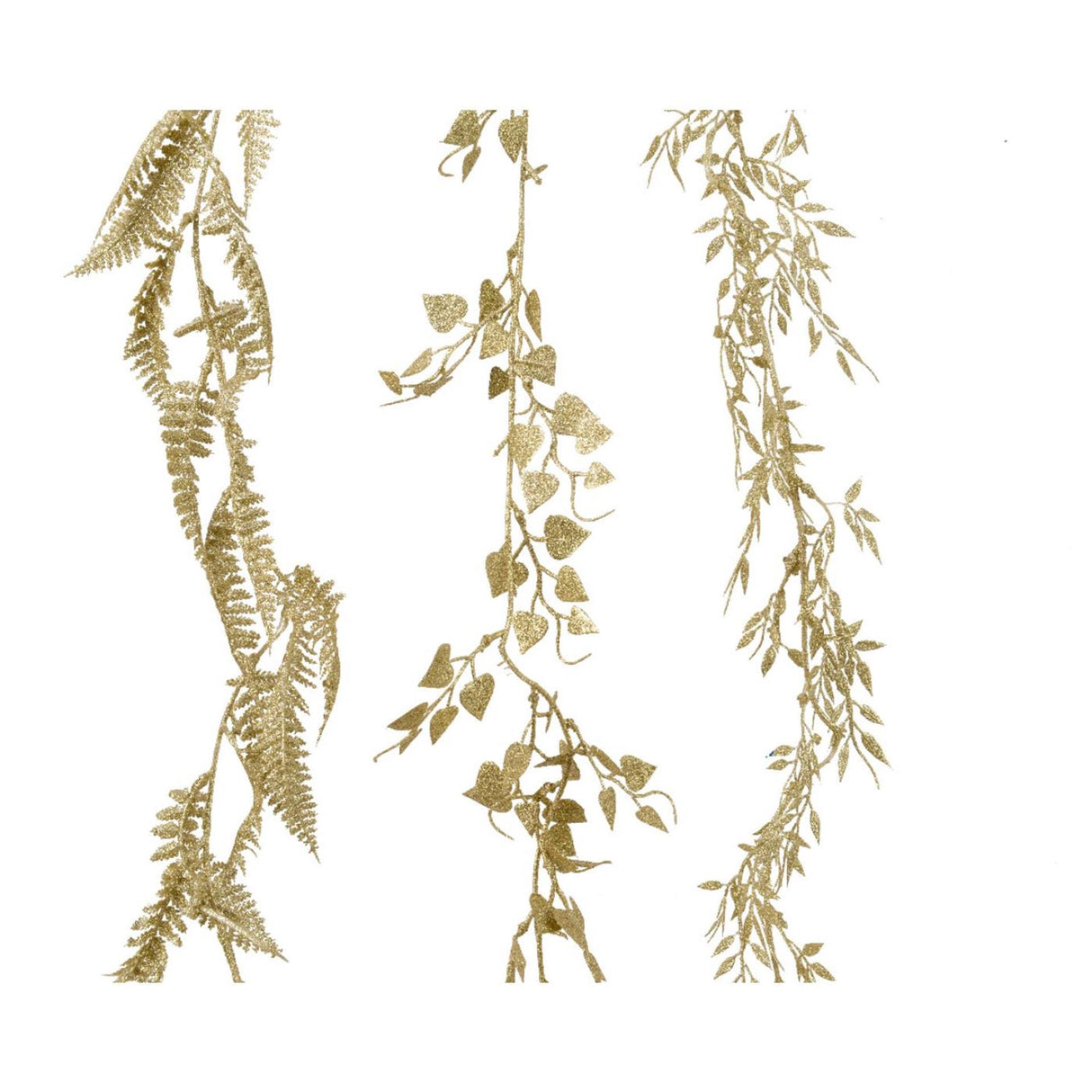 Decoris guirlande glitter plastik guld 180cm