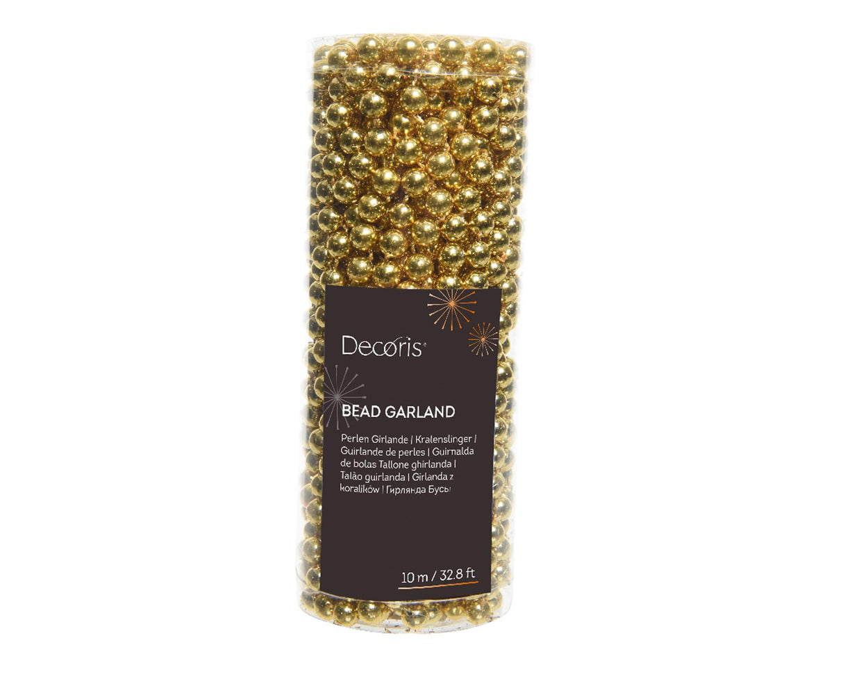 Decoris perleguirlande glans guld 10 meter