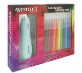 Westcott airbrush - sæt med 12 markører og 36 stencils - ac-e16800