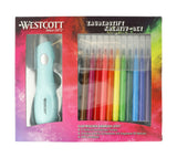 Westcott airbrush - sæt med 12 markører og 36 stencils - ac-e16800