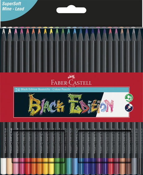 Faber-castell farveblyanter - sort udgave - 24 dele - fc-116424