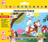 Eberhard faber farveblyanter - minimaxi - 12 stykker - tyk kerne - ef-518912